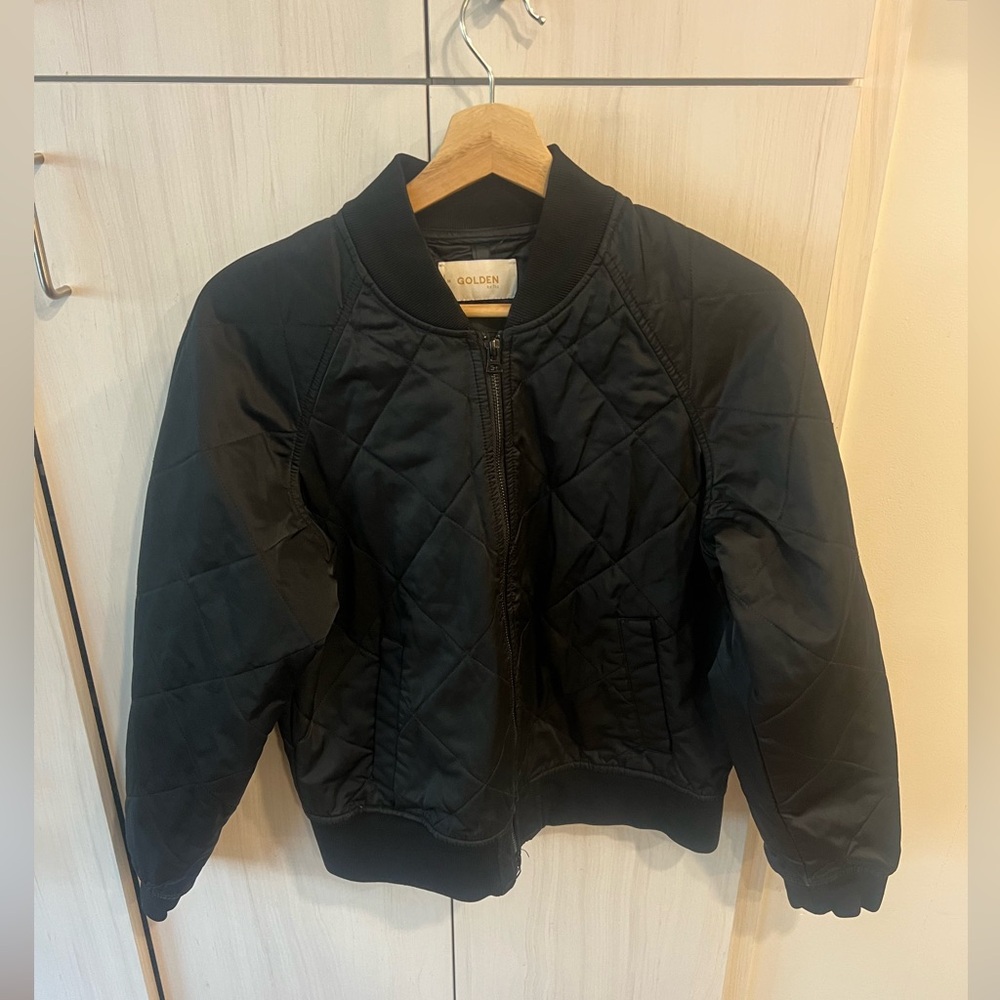 Golden TNA Black Quilted Bomber Jacket